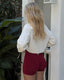 Signature Invisible Scrunch Shorts|Cherry