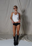 BASE RIBBED SINGLET WHITE