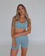 SIGNATURE HALTER NECK CROP - SAGE